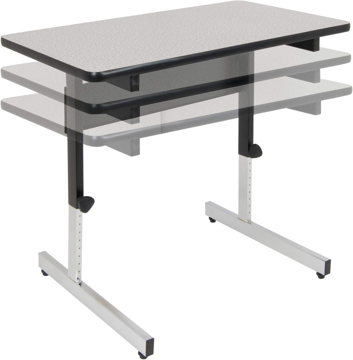 Calico Designs Adapta Desk - Height Adjustable Desk - 23"-33.5" - All-Purpose Standing Table for Home Office, Art, and More - Spatter Gray/Black - Image 5