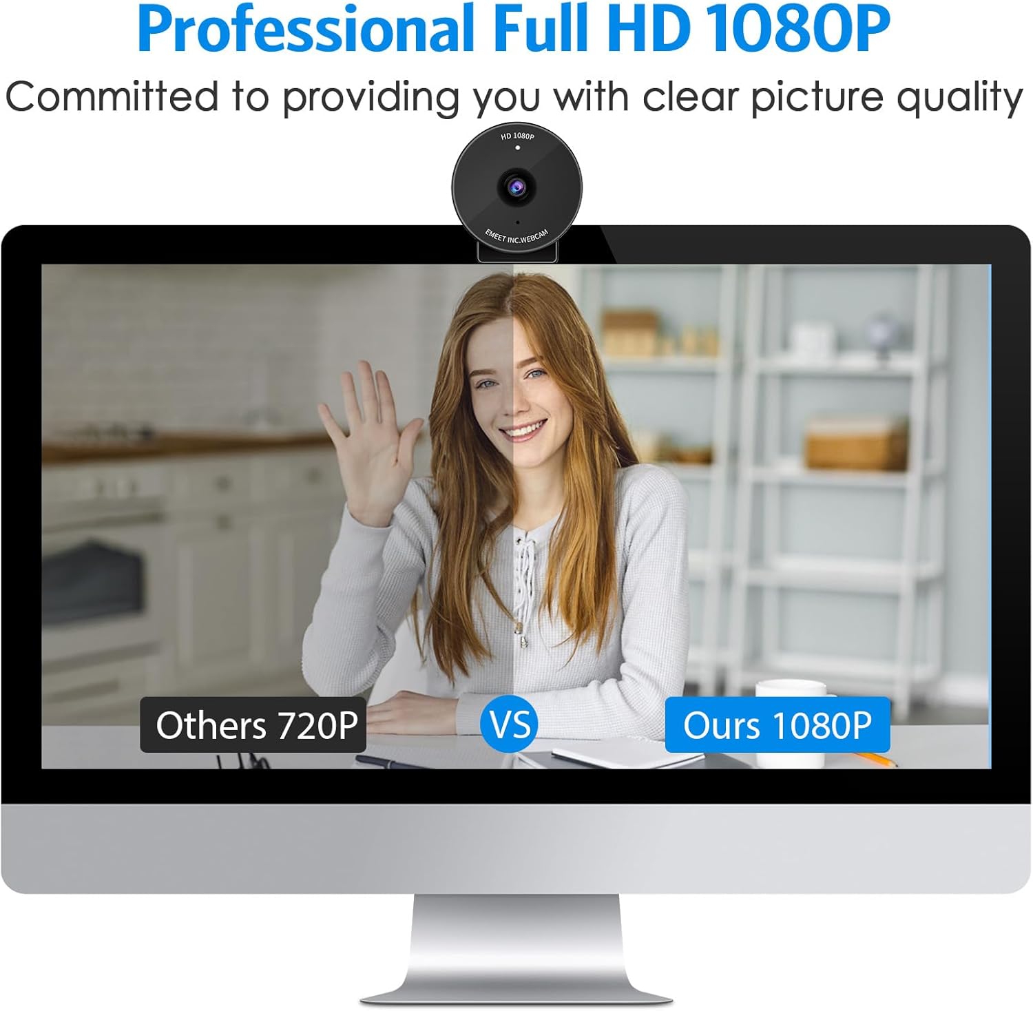 EMEET 1080P Webcam - USB Webcam with Microphone & Physical Privacy Cover, Noise-Canceling Mic, Auto Light Correction, Fixed Focus, C950 Ultra Web Cam w/ 70°View for Meeting/Online Classes/Zoom/YouTube - Image 3