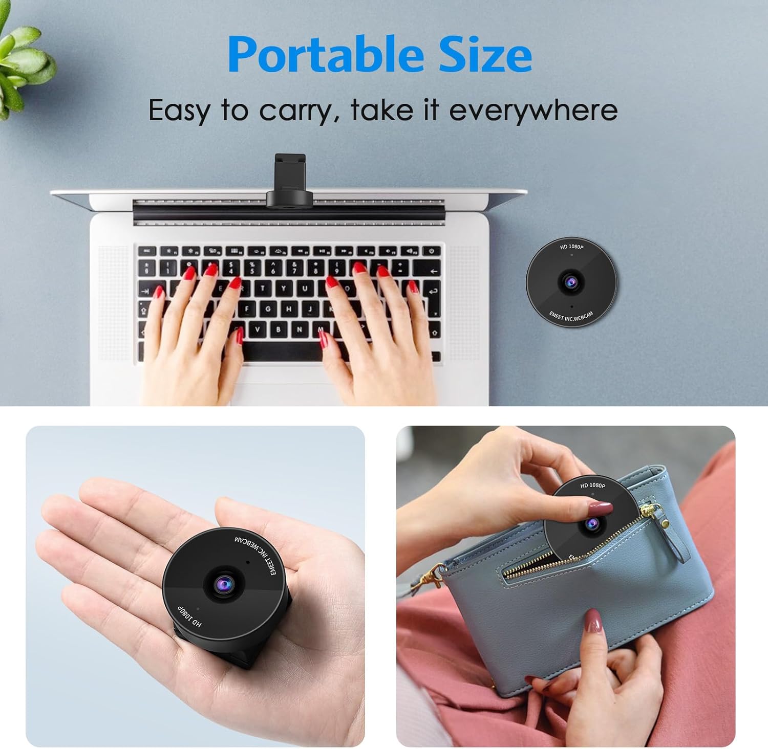 EMEET 1080P Webcam - USB Webcam with Microphone & Physical Privacy Cover, Noise-Canceling Mic, Auto Light Correction, Fixed Focus, C950 Ultra Web Cam w/ 70°View for Meeting/Online Classes/Zoom/YouTube - Image 7