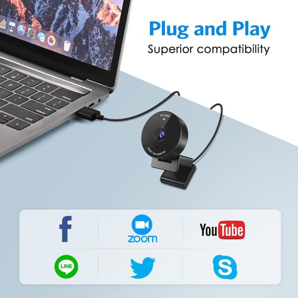 EMEET 1080P Webcam - USB Webcam with Microphone & Physical Privacy Cover, Noise-Canceling Mic, Auto Light Correction, Fixed Focus, C950 Ultra Web Cam w/ 70°View for Meeting/Online Classes/Zoom/YouTube - Image 8