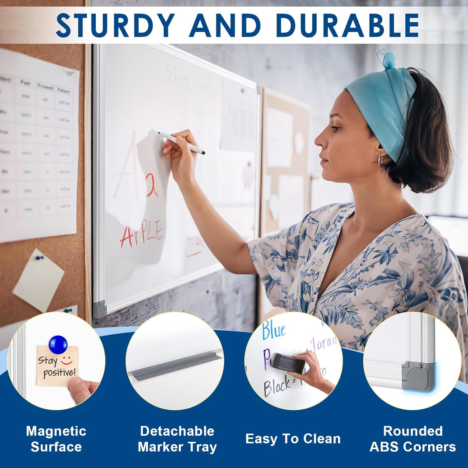 S SWANCROWN Magnetic Whiteboard 18 x 24 Inch Dry Erase Board Wall Mounted White Board for Meeting/Planning/Displaying - Image 3
