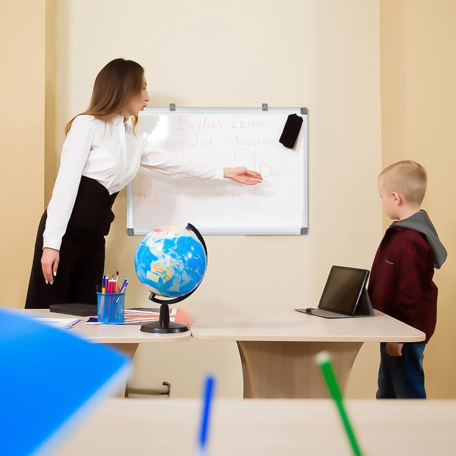 S SWANCROWN Magnetic Whiteboard 18 x 24 Inch Dry Erase Board Wall Mounted White Board for Meeting/Planning/Displaying - Image 7