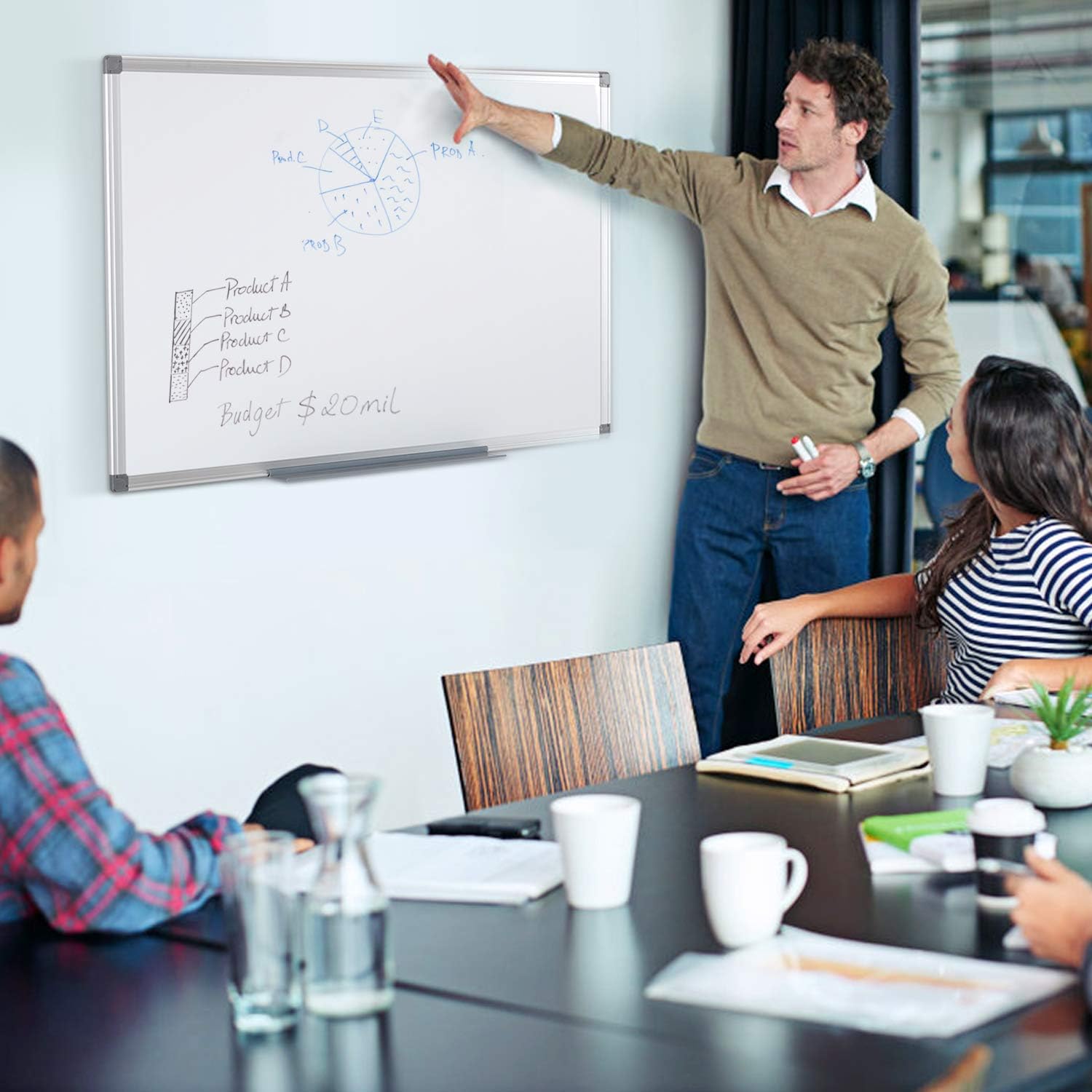S SWANCROWN Magnetic Whiteboard 18 x 24 Inch Dry Erase Board Wall Mounted White Board for Meeting/Planning/Displaying - Image 8